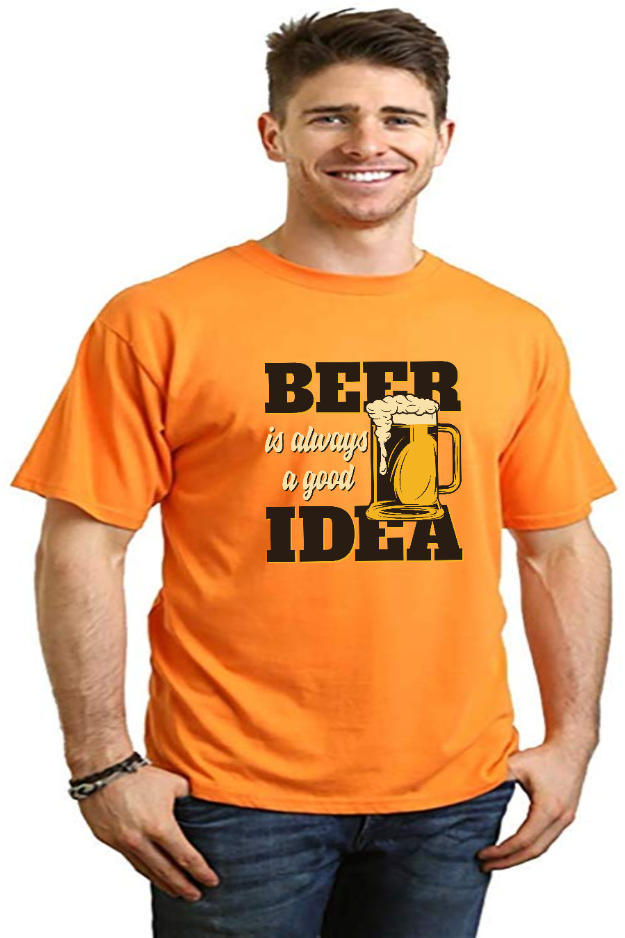 Beer Idea Men's Bamboo Viscose/Organic Cotton Short Sleeve Graphic T-Shirt