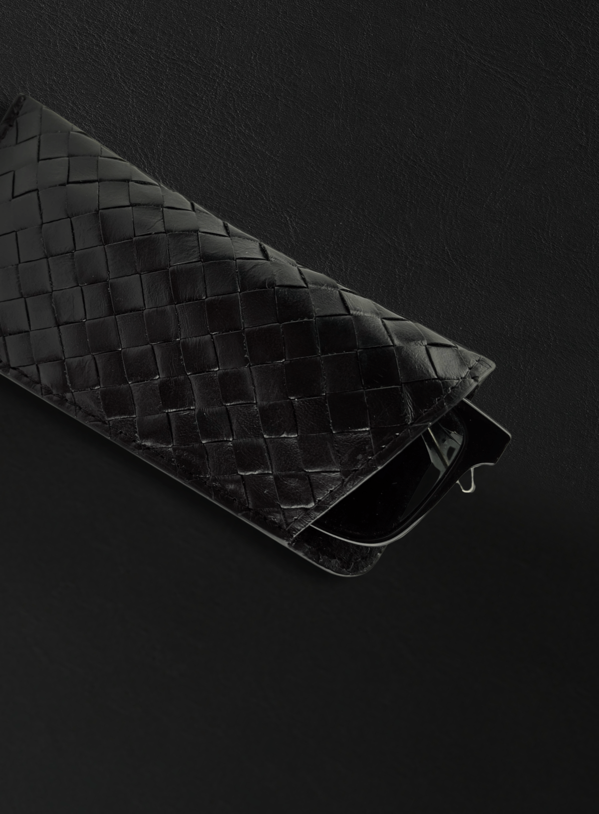 Woven Sunglass Case Black