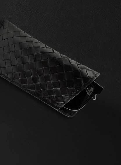 Woven Sunglass Case Black