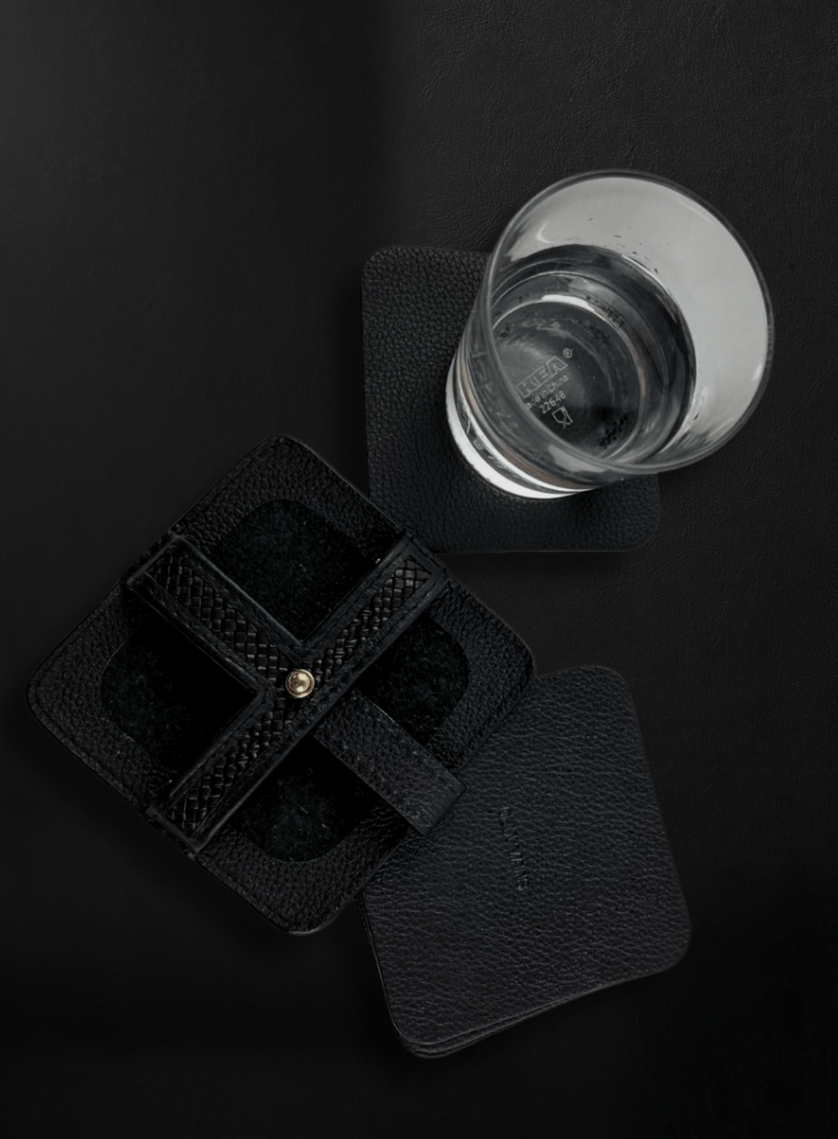 Woven Square Coasters  (Set of 4 with Holder)